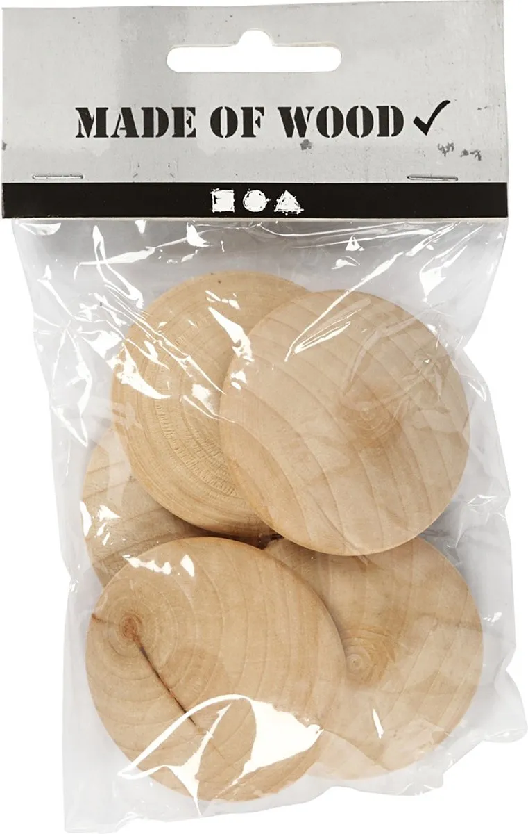 Creativ Company Creotime Knopen 5cm - 5 Stuks Geel