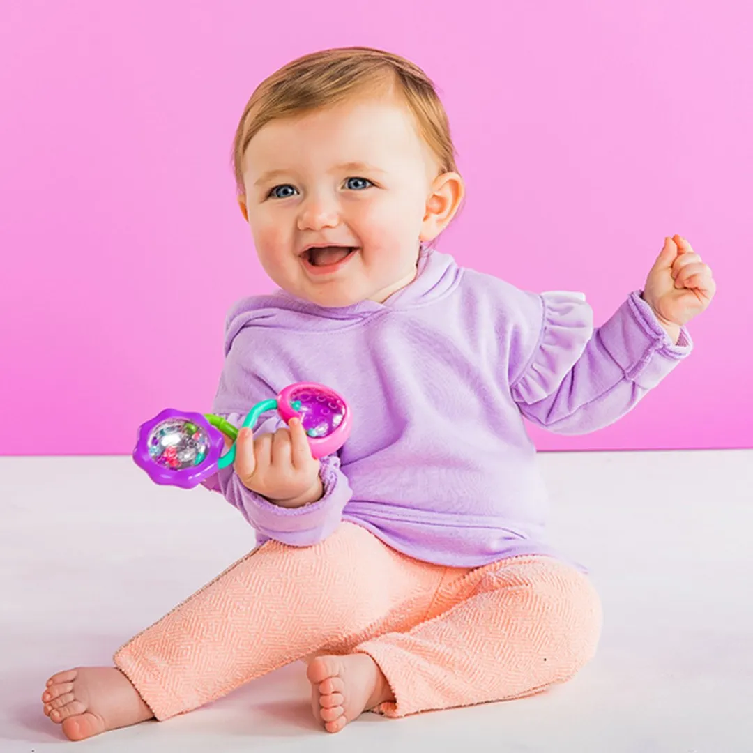Bright Starts Barbell Rattle Pretty in Pink - 6 Stuks - afbeelding 2 van 6
