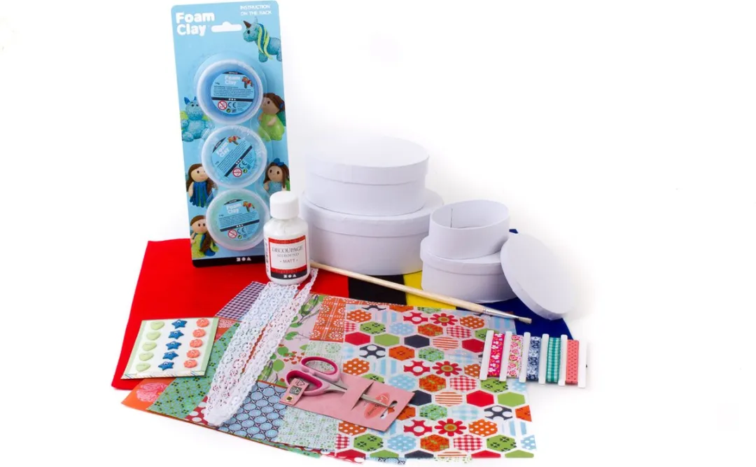 Foam Clay Knutselpakket Ovale Opbergdoosjes Décopatch - 4 Stuks