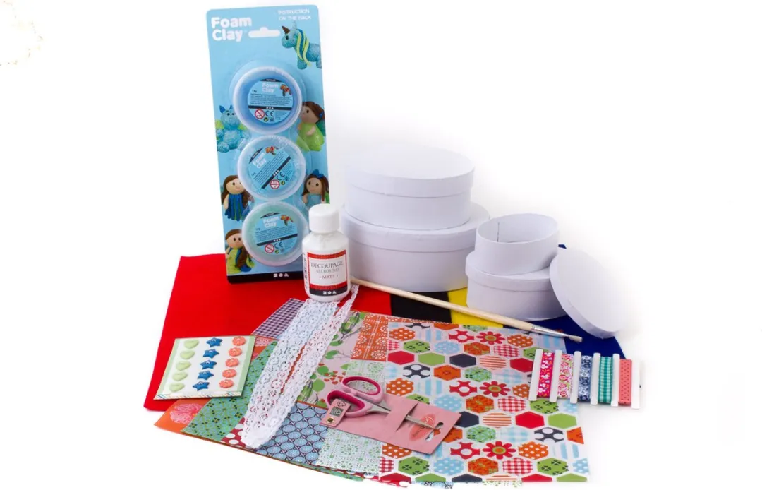 Foam Clay Knutselpakket Ovale Opbergdoosjes Décopatch
