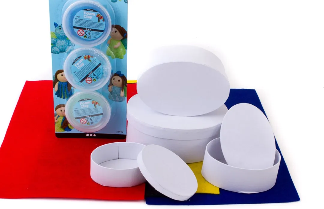 Foam Clay Knutselpakket Ovale Opbergdoosjes Décopatch - 4 Stuks