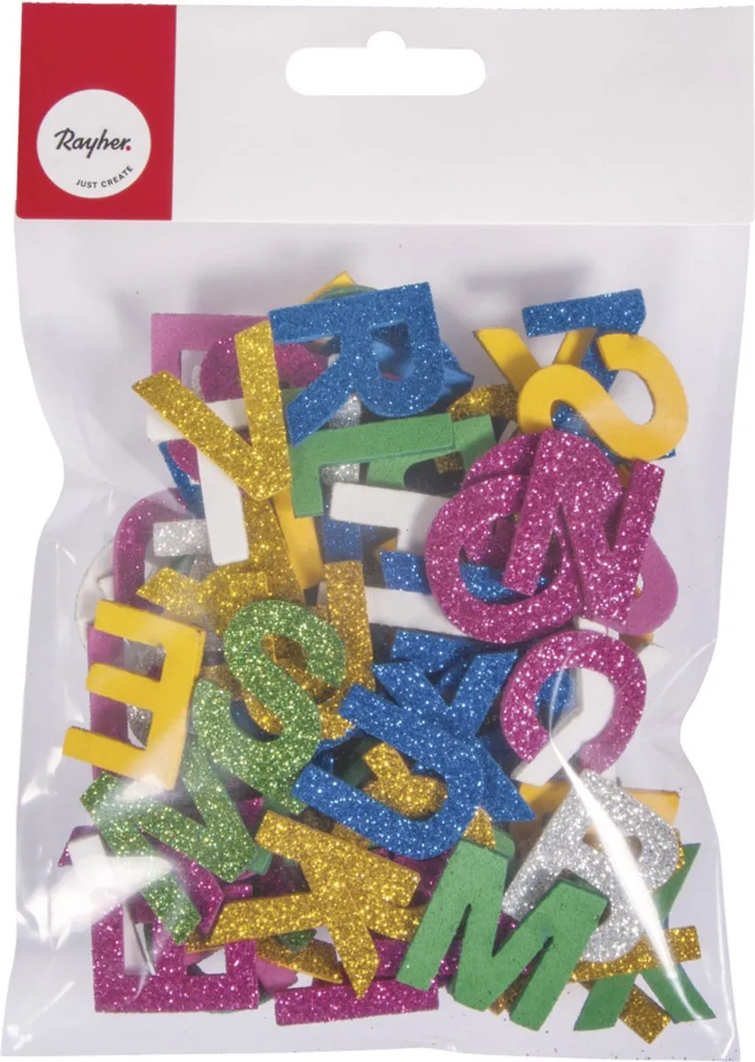 Rayher Zelfklevende Glitterletters - 130 Stuks - Multi