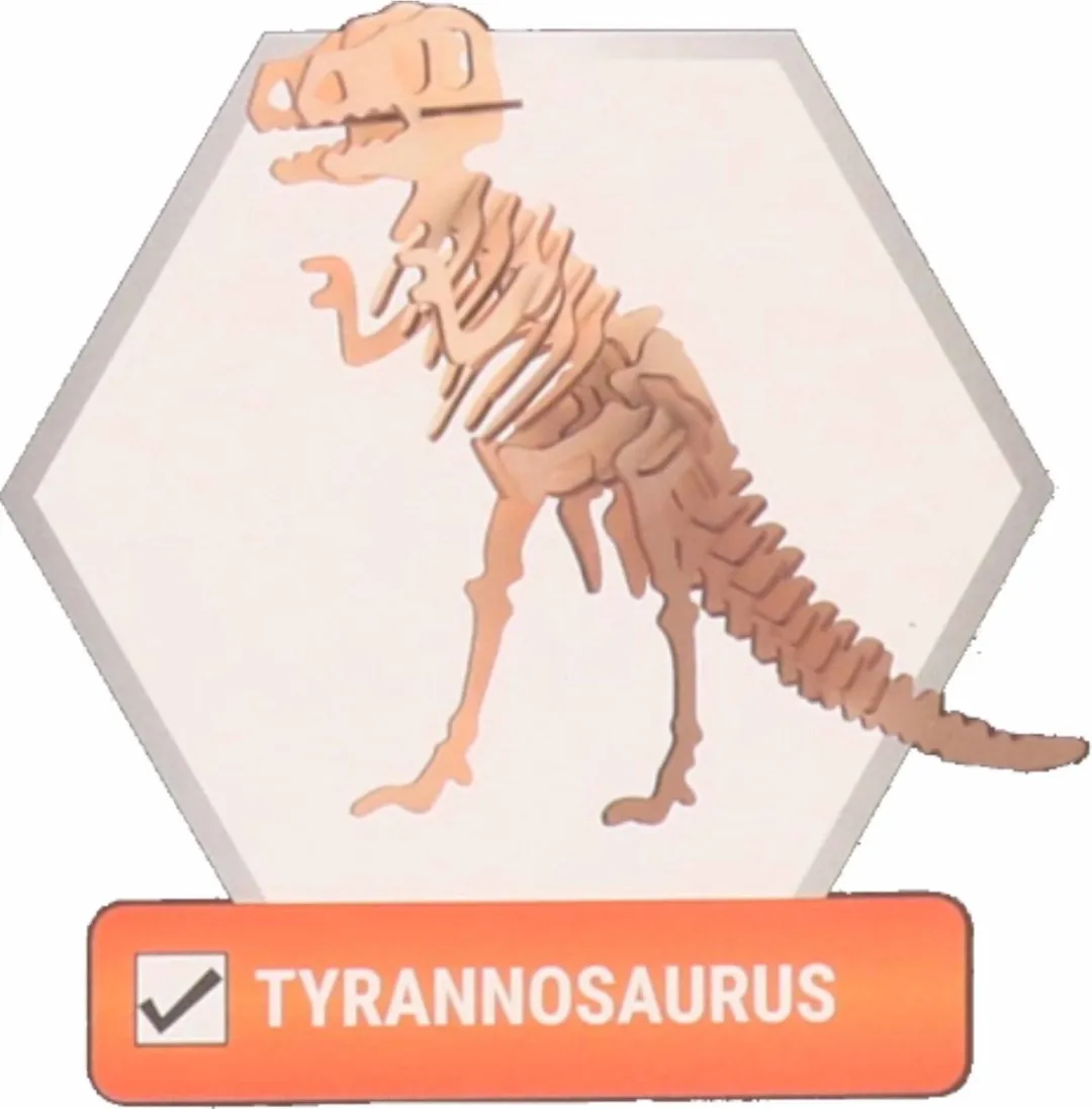Johntoy Houten 3D Puzzel Tyrannosaurus Rex 21cm - 4 Stuks