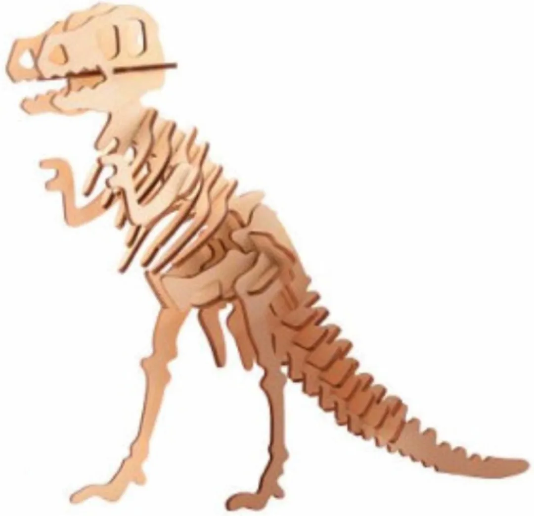 Johntoy Houten 3D Puzzel Tyrannosaurus Rex 21cm - 4 Stuks