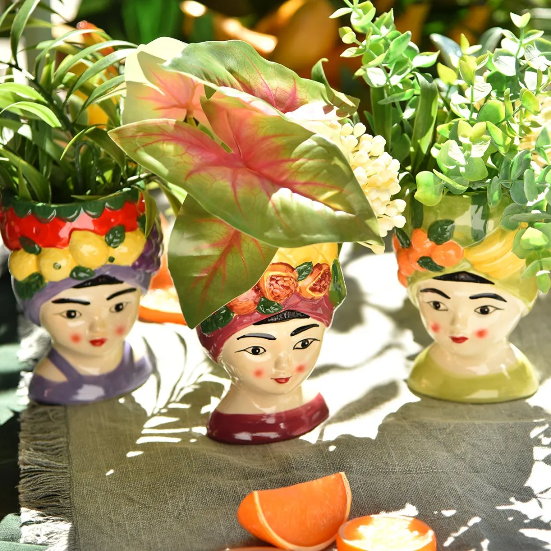 Kaemingk Plantenhoofd Meisje Fruit Keramiek