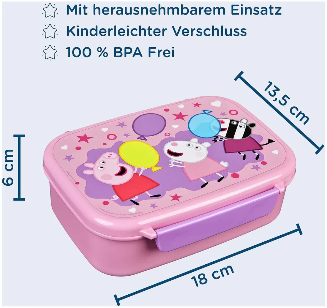 ThimbleToys Broodtrommel Peppa Pig - Rood