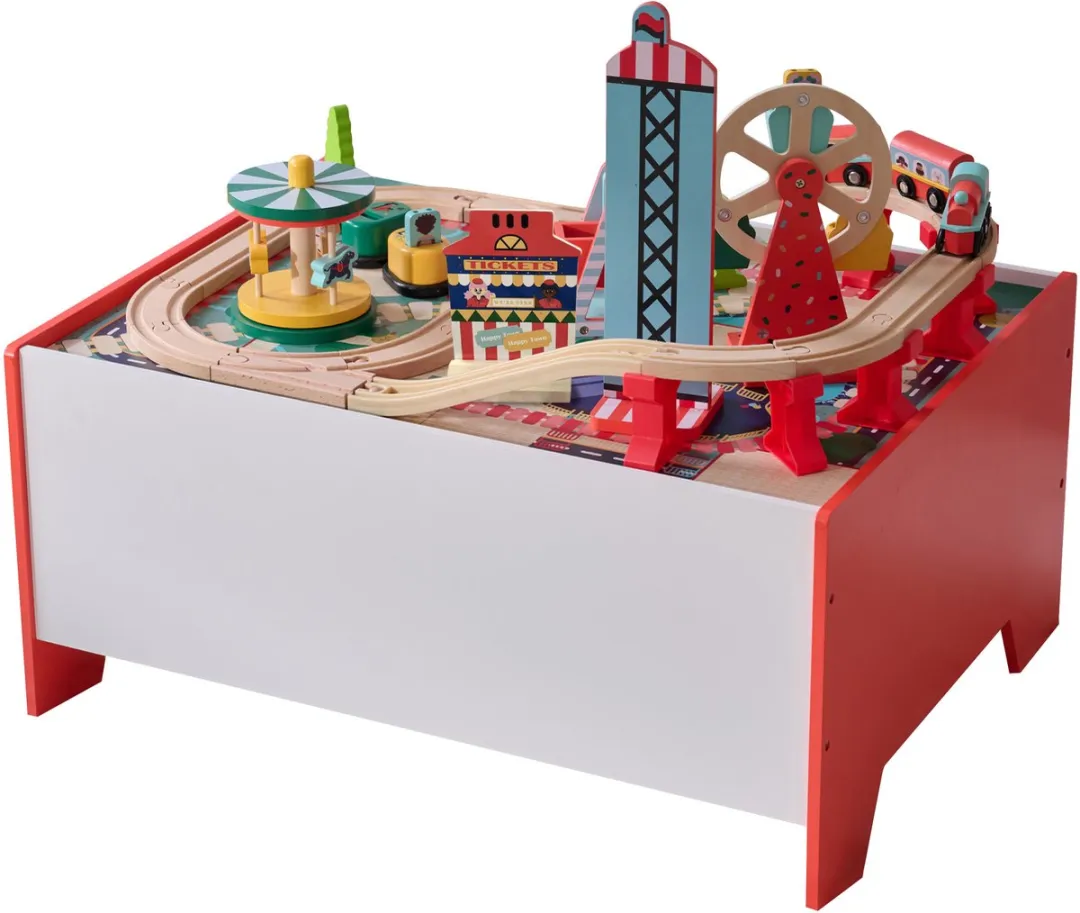 Teamson Kids Houten Treinset Speeltafel T-AT-0006-00A - Multicolor