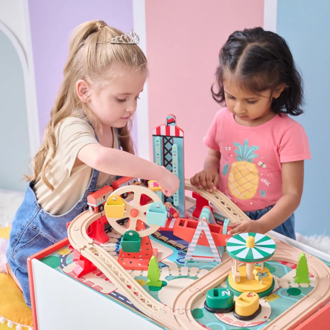 Teamson Kids Houten Treinset Speeltafel T-AT-0006-00A - Multicolor