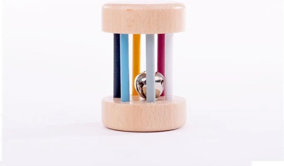 BIGJIGS Rollende Rammelaar - Houten Rol - 5 Kleuren
