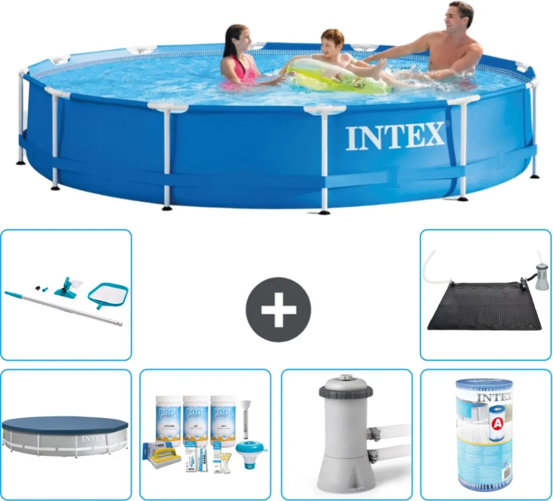 Intex 28210NP-Blauw Rond Frame Zwembad 366x76cm