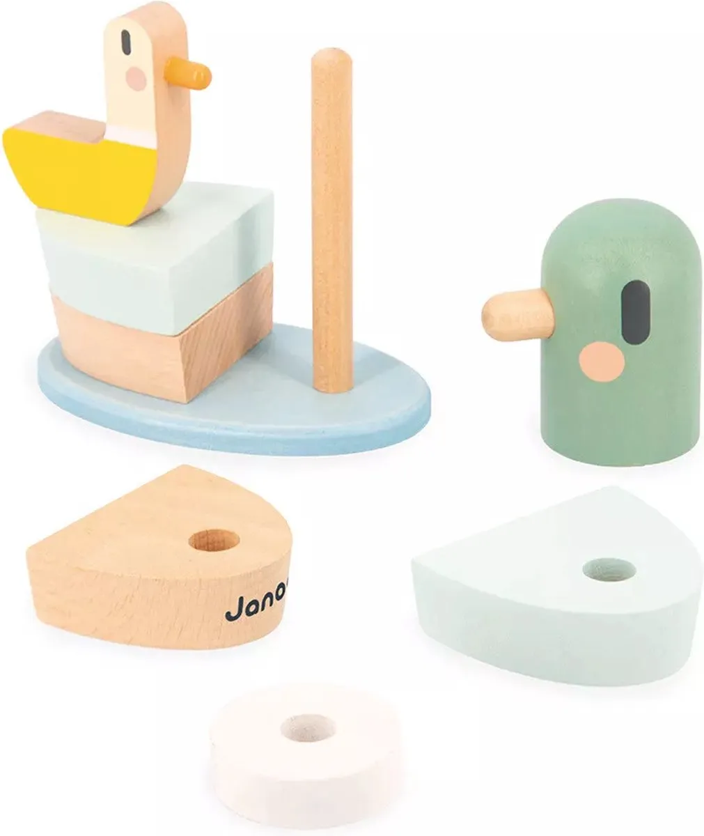 Janod Houten Stapeltoren Eend - 7 Stuks