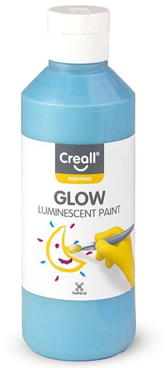 Creall Glow in the Dark Verf Lichtblauw 250ml