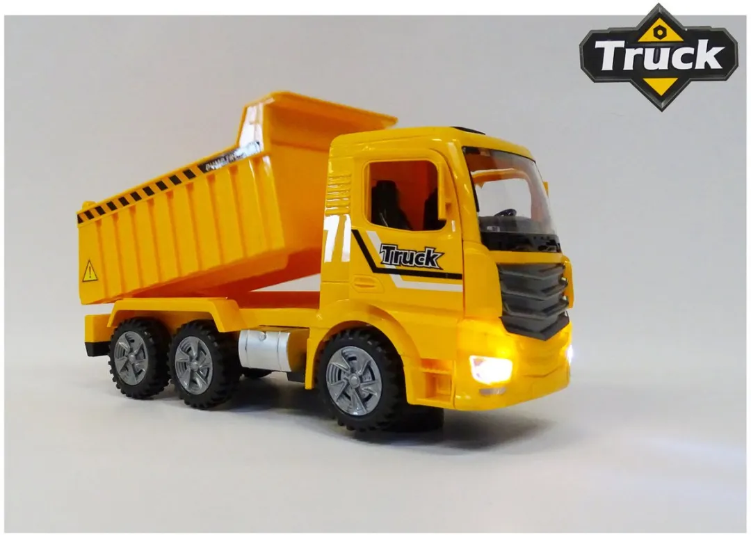 698 Jian Sheng Bouwvrachtwagen YF3077B Licht & Geluid - 25cm Geel
