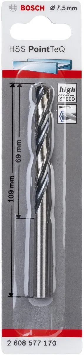 Bosch Metaal-spiraalboor 7,50mm - 1 Stuk