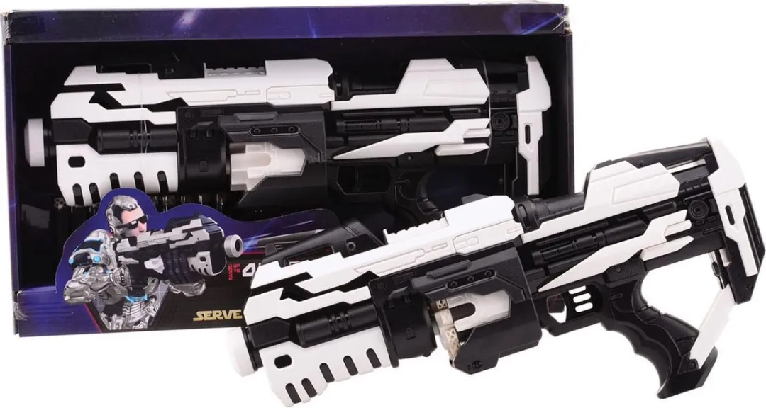 Johntoy Serve & Protect Shooter 45cm - 10 Pijlen - Zwart/Wit
