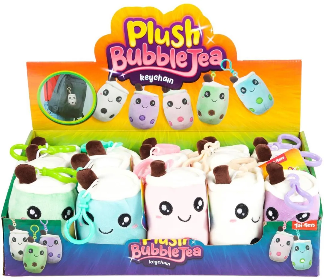 Toi-Toys Bubble Tea Pluche Sleutelhanger - 5 Stuks
