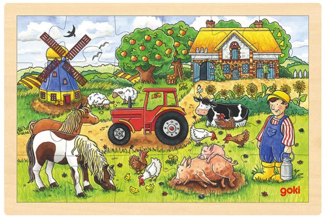 Goki Mr. Millers Farm Puzzle 24 Stuks - Multi Kleuren