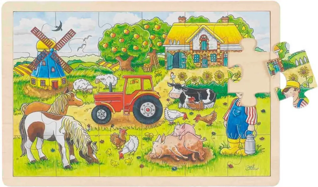 Goki Mr. Millers Farm Puzzle 24 Stuks - Multi Kleuren