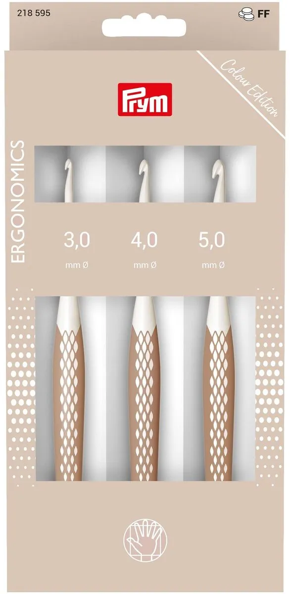 Prym Wolhaaknaalden Ergo Set - Taupe 3,4,5mm
