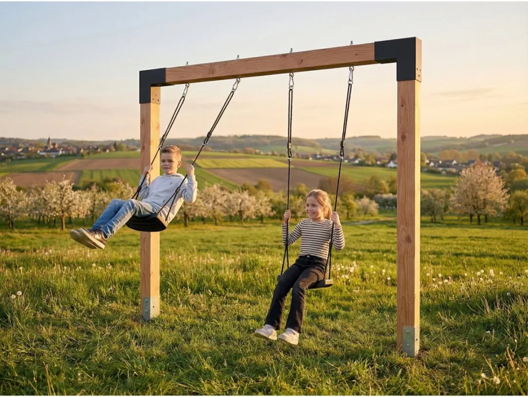 EXIT Linea Robust 110 Dubbele Houten Schommel - Naturel