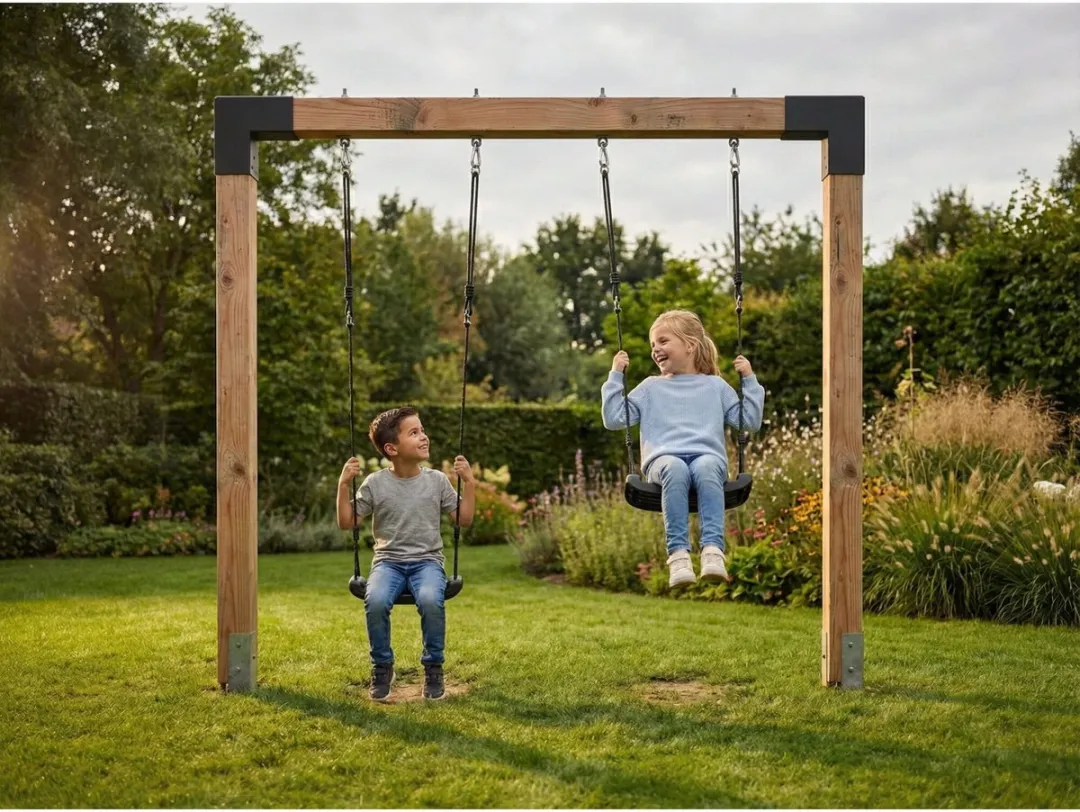 EXIT Linea Robust 110 Dubbele Houten Schommel - Naturel
