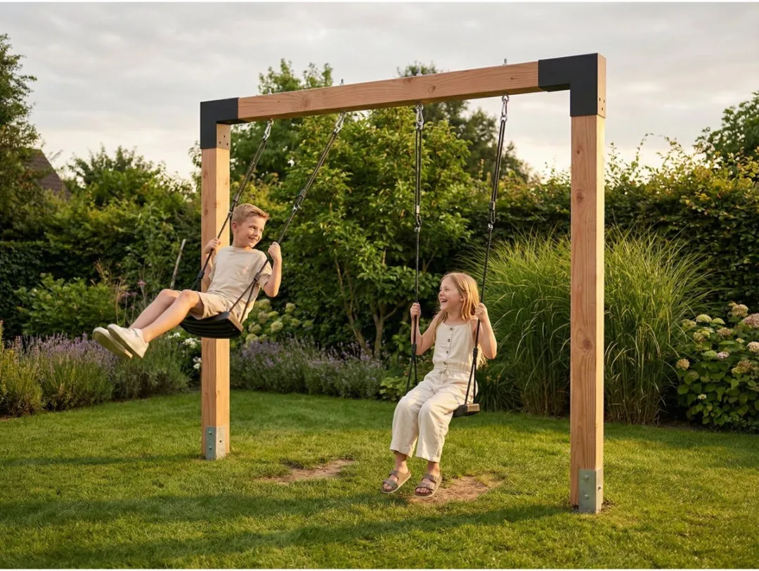 EXIT Linea Robust 110 Dubbele Houten Schommel - Naturel