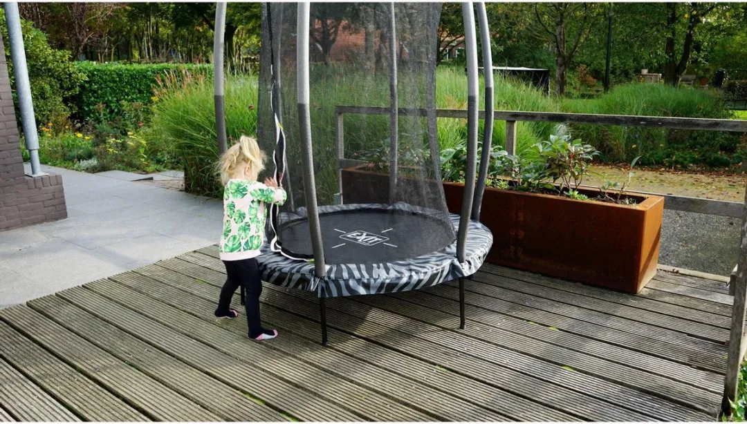 EXIT Tiggy Junior Trampoline 170cm - Veiligheidsnet - Zwart/Grijs