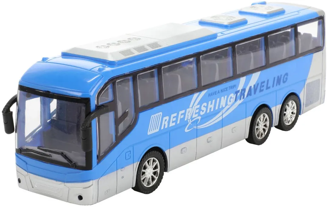 Toi-Toys Cars & Trucks Reisbus Blauw Frictie 32cm