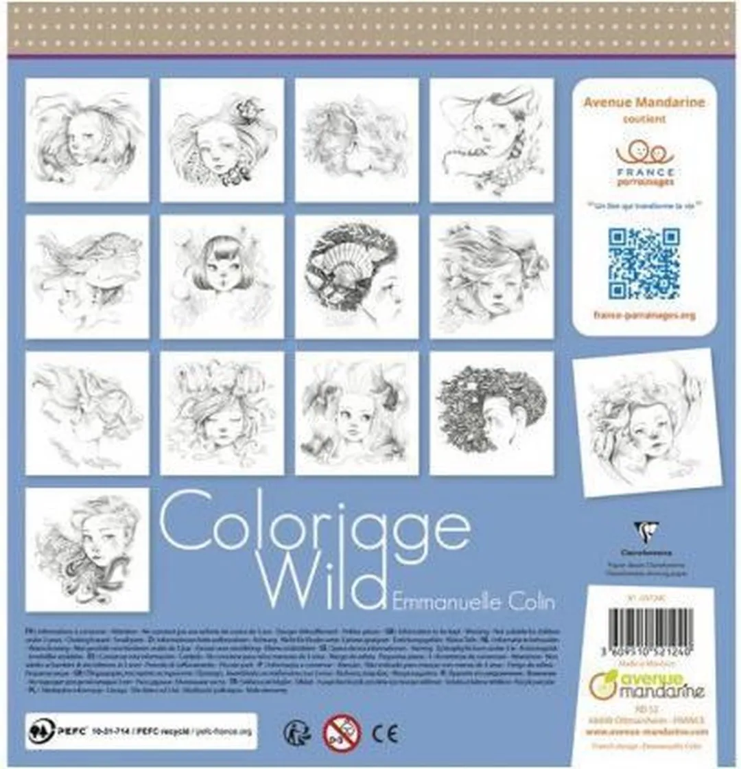 Clairefontaine Coloriage Wild 6 Emmanuelle Colin Kleurboek