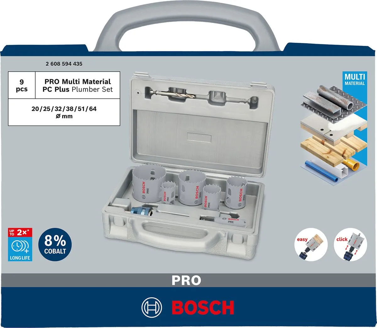 Bosch PRO Multi Materiaal PC Plus Gatenzaagset 9-delig - 2608594772