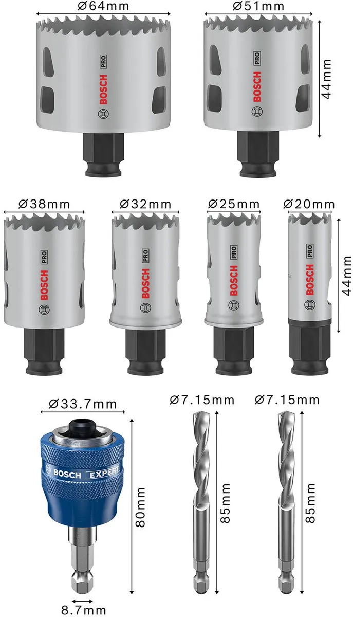 Bosch PRO Multi Materiaal PC Plus Gatenzaagset 9-delig - 2608594772