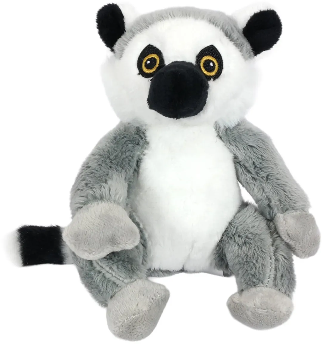 PIA Soft Toys Pluche Katta - 13cm - Grijs/Wit/Zwart