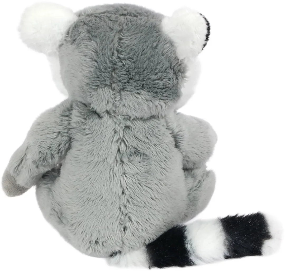 PIA Soft Toys Pluche Katta - 13cm - Grijs/Wit/Zwart