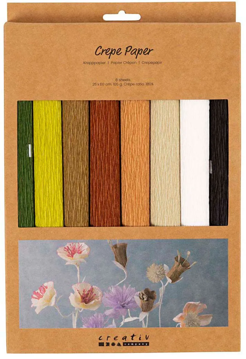 Creativ Company Crêpepapier Naturel - 8 Kleuren A4 - afbeelding 6 van 6