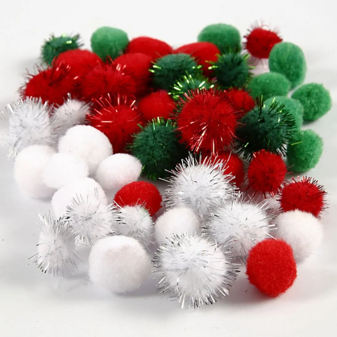 Creativ Company Pompons Kerst 15-20mm