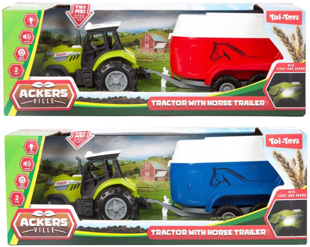 Toi-Toys Ackers Ville Tractor met Trailer 28117Z - Licht & Geluid - Multi kleuren