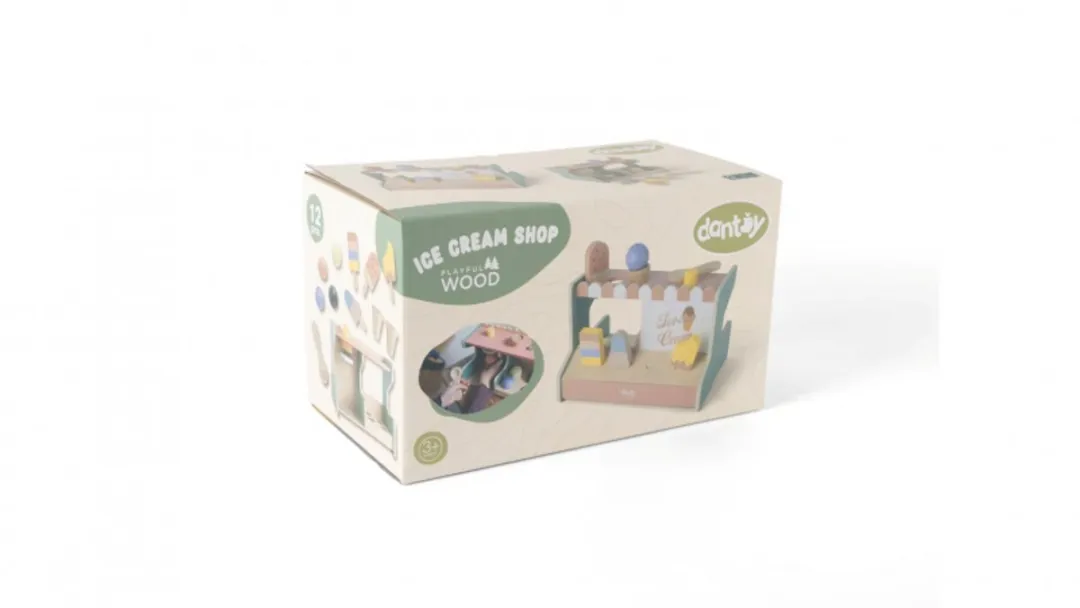 Dantoy Playful Wood IJskraam - 12-delig Multicolor
