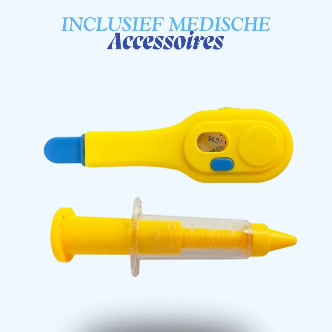 LEAN Toys Dokterset op Wielen Blauw - 12-delig met Thermometer - afbeelding 6 van 6