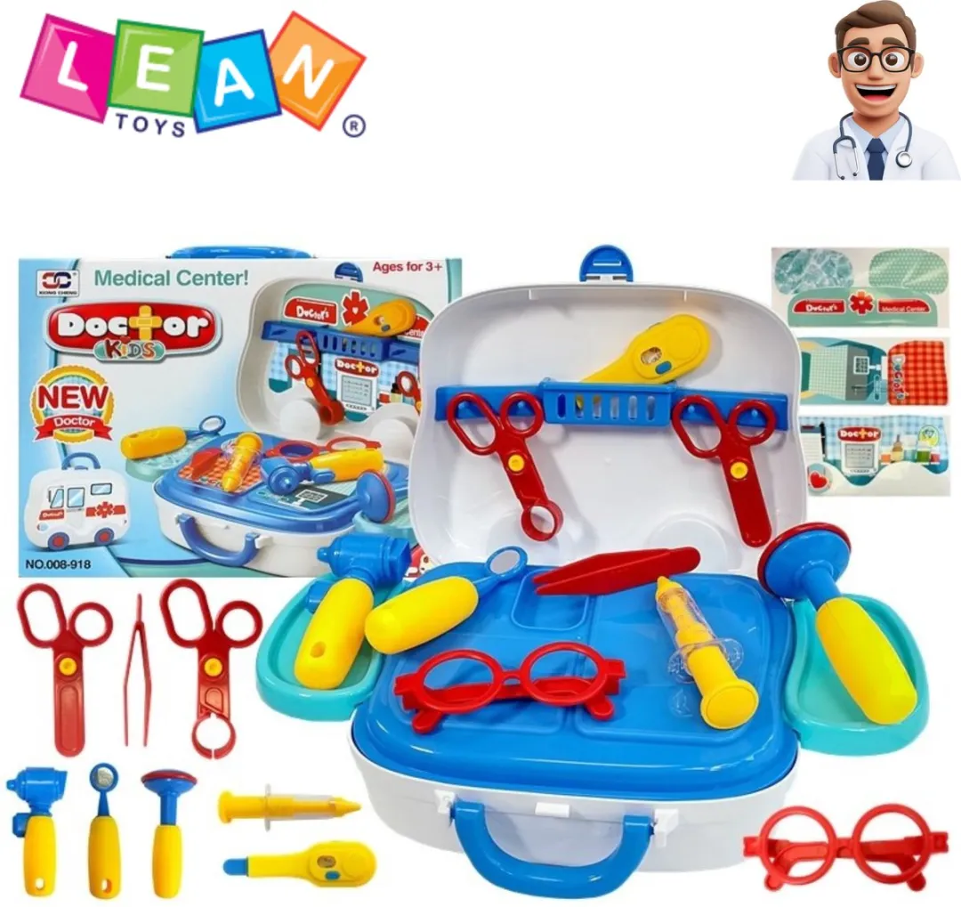 LEAN Toys Dokterset op Wielen Blauw