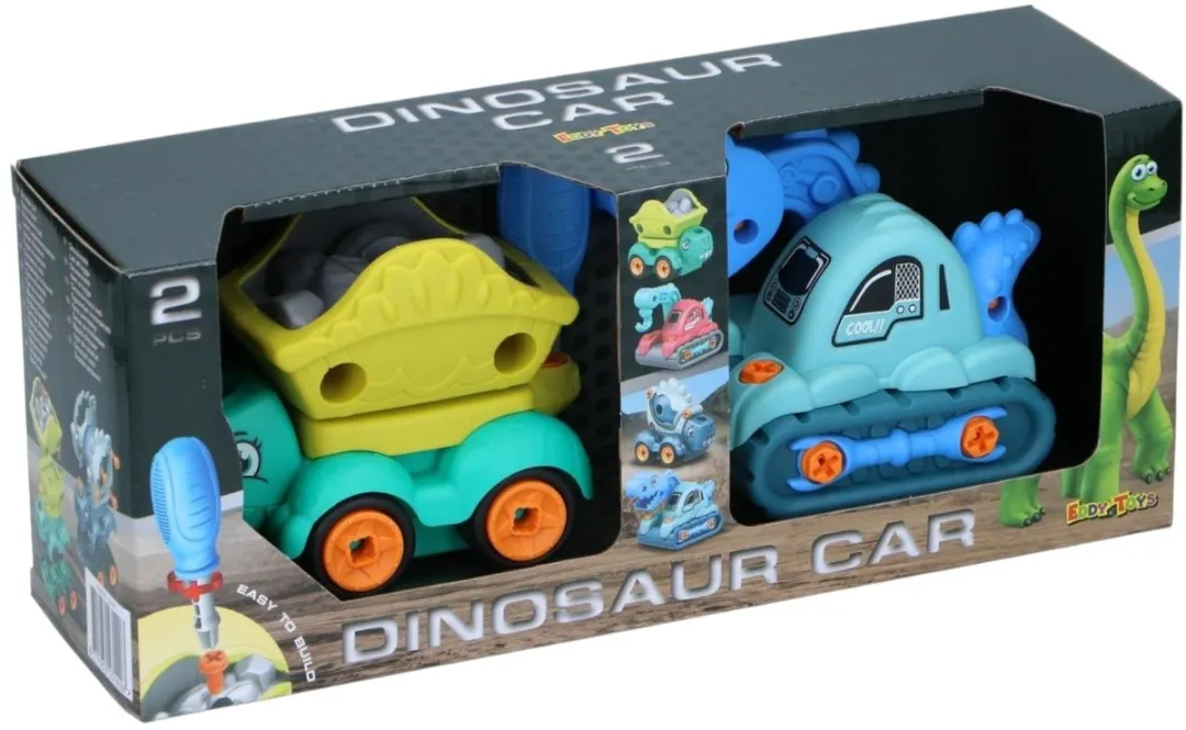 Eddy Toys Car Dino - 2 Stuks Blauw