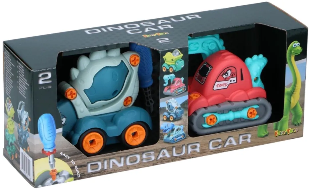 Eddy Toys Car Dino - 2 Stuks Blauw
