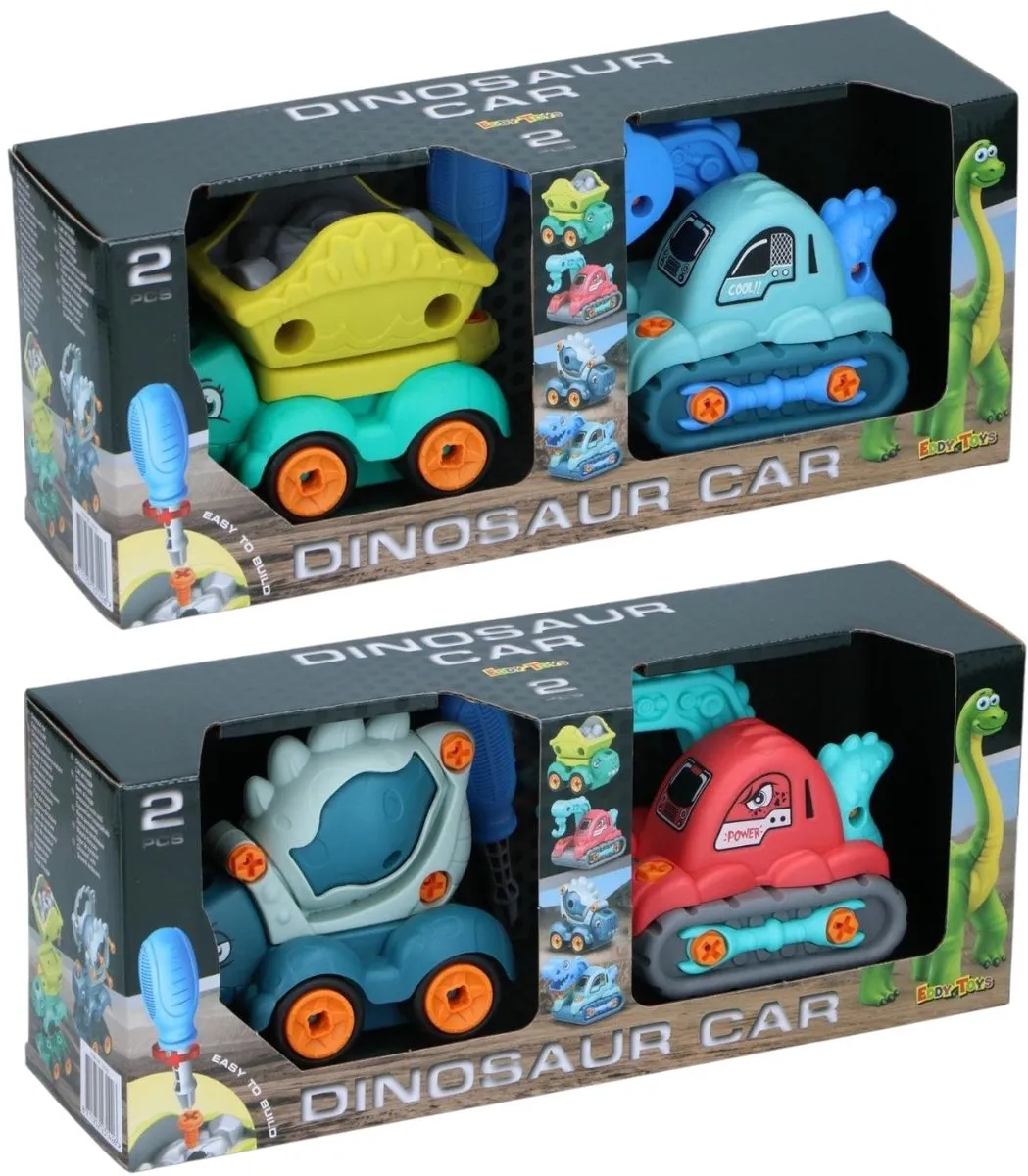 Eddy Toys Car Dino - 2 Stuks Blauw