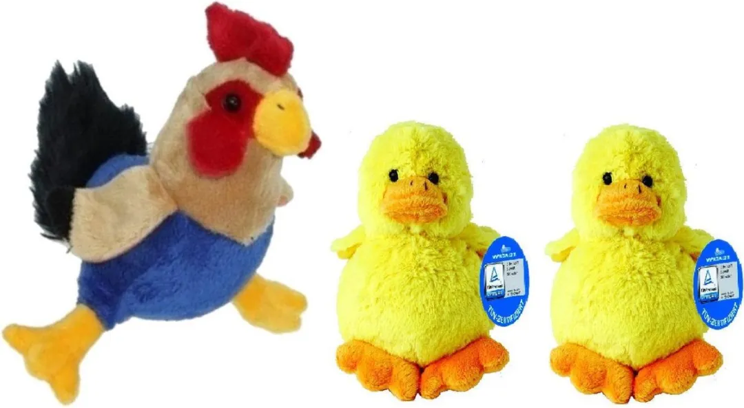 Decoris Pluche Kippen/Hanen Knuffel 20cm