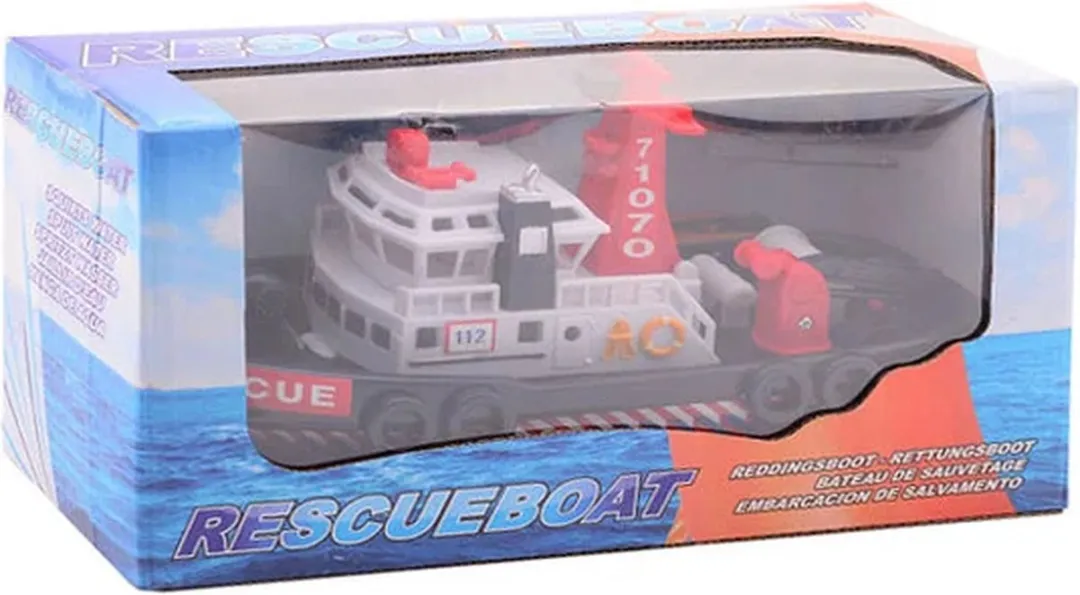 Johntoy City Rescue Havenboot 30cm - Rood/Zwart/Blauw/Wit
