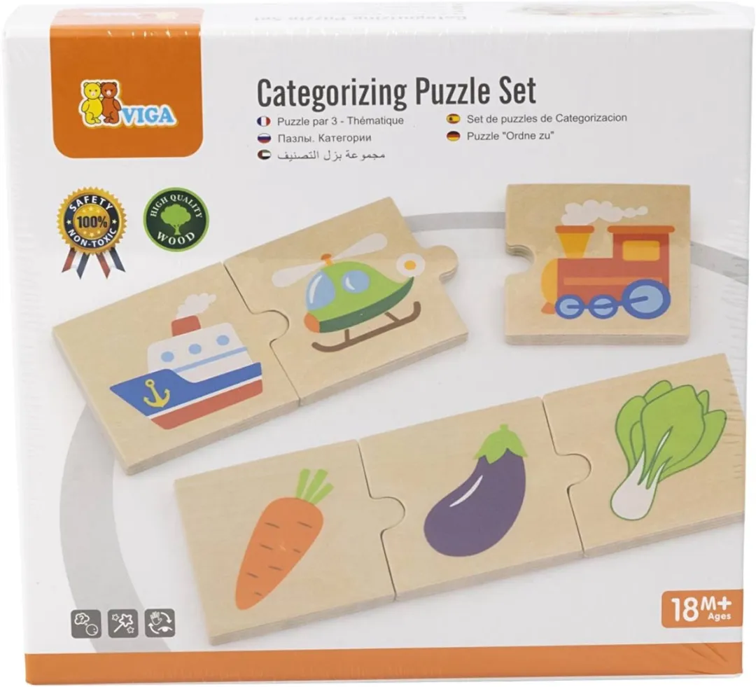 Viga Toys Logica Puzzelset 24-delig - Multicolor