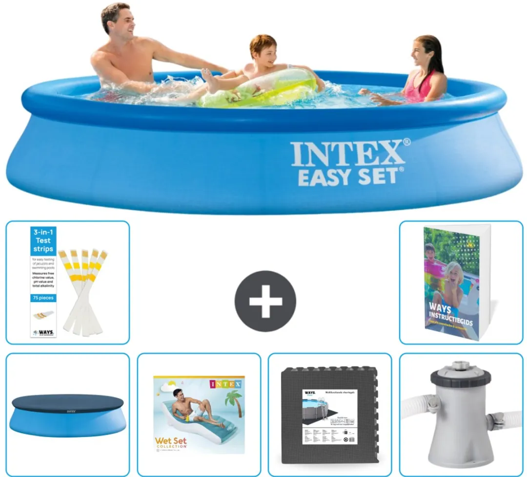 Intex Easy Set Zwembad 305cm x 61cm - Blauw - 7-delig