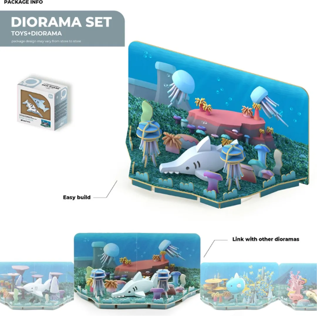 Halftoys Diorama - Saw Shark - Magnetisch speelgoed - Zaagvis