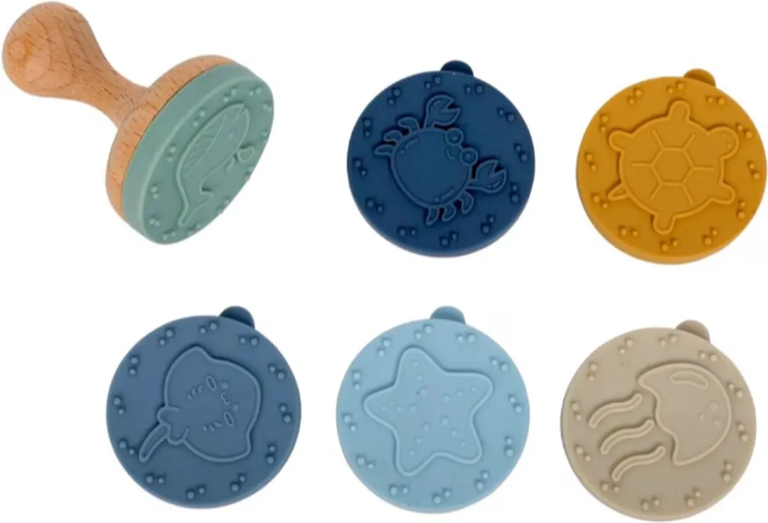 Playing Kids Zee Siliconen Stempelset - 7 Stuks - Multicolor