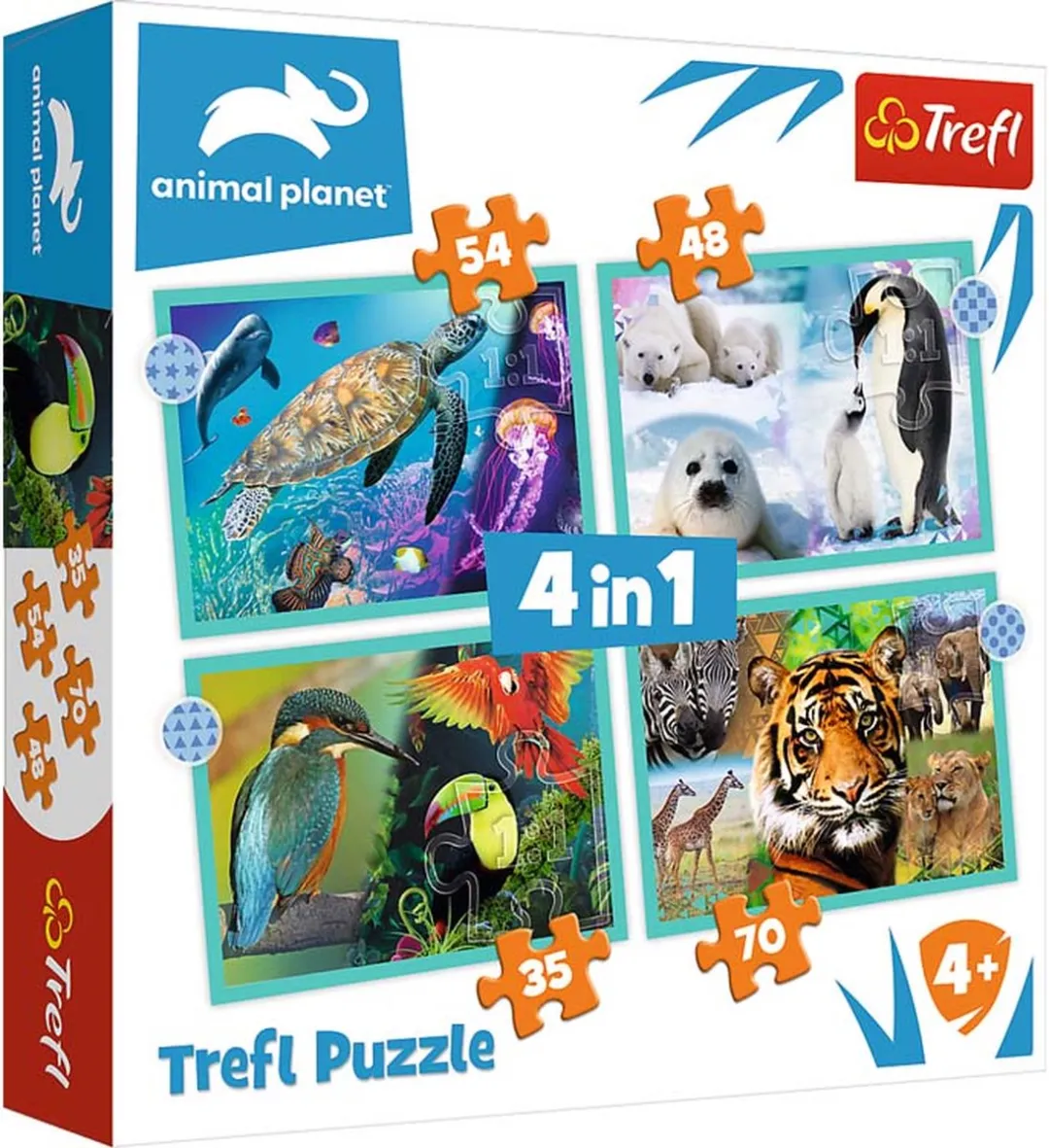 Trefl 4in1M Mysterieuze Wereld Dieren Puzzels - 1000 Stuks - 4x250