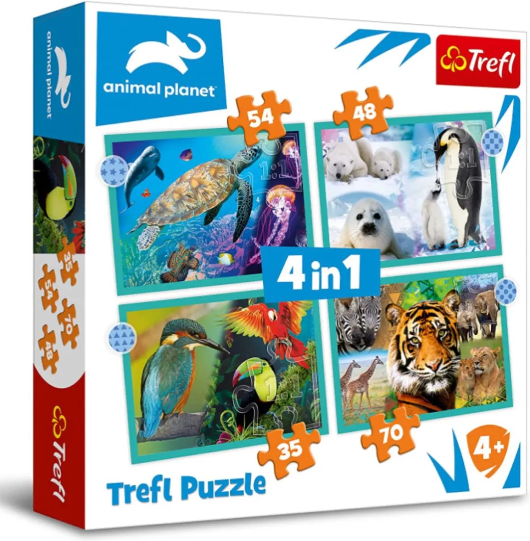 Trefl 4in1M Mysterieuze Wereld Dieren Puzzels